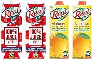 DABUR Real Activ 100 Apple Juice With No Added Sugar Or Preservatives