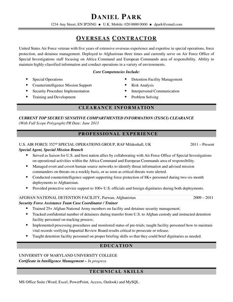 Contract Work Resume Templates At
