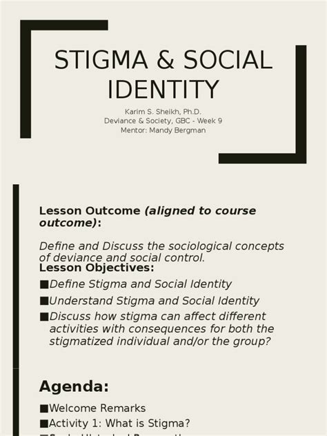 Stigma And Social Identity Mini Presentation Social Stigma Identity