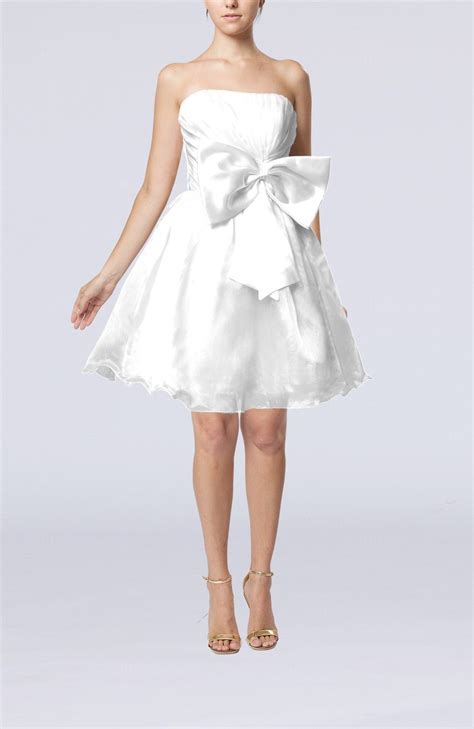 900 x 1200 · jpeg. White Cute Destination Baby Doll Strapless Organza Short ...