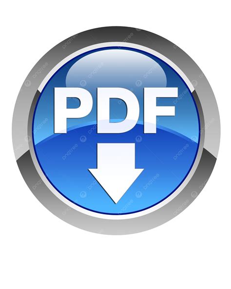 Pdf Download Icon Glossy Blue Round Button Sign Shadow Download
