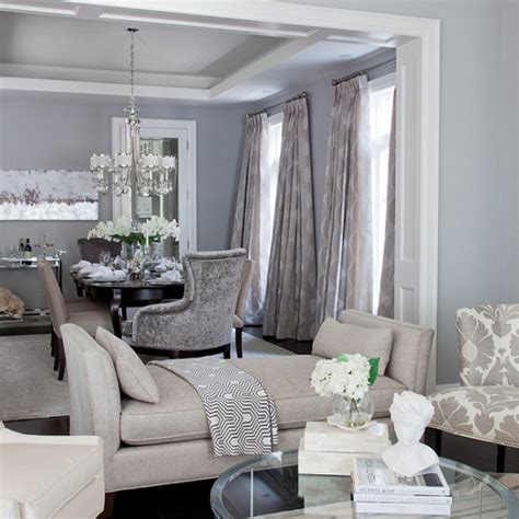 Gray And Blue Living Room Contemporary Dining Room Jennifer