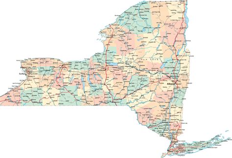 Printable Map Of New York State Printable Map Of The United States