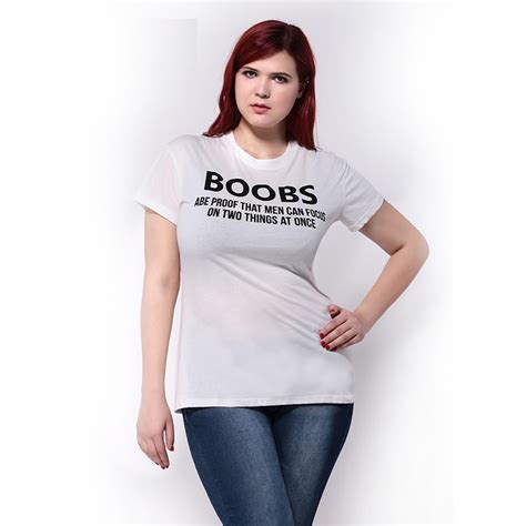New Fashion Summer Cotton Women T Shirts Boobs Letters Printed