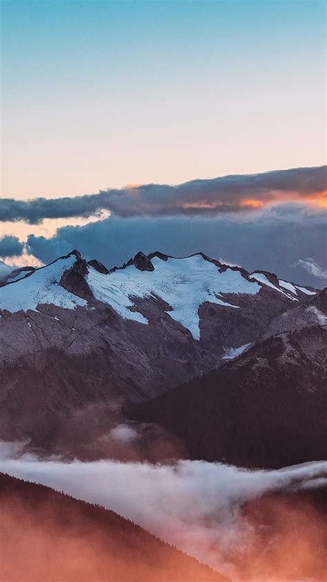 Mountain Sunset Sky Cloud Nature Iphone 6 Wallpaper Mountain
