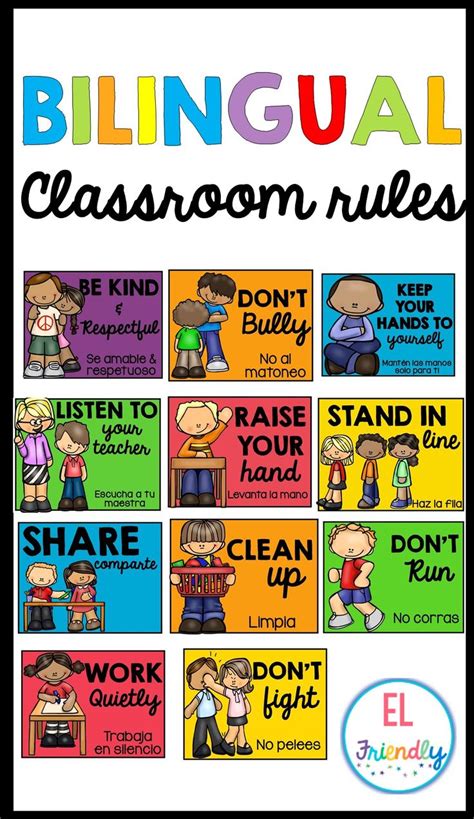 Bilingual Classroom Rules English Spanish Bilingual Classroom Dual