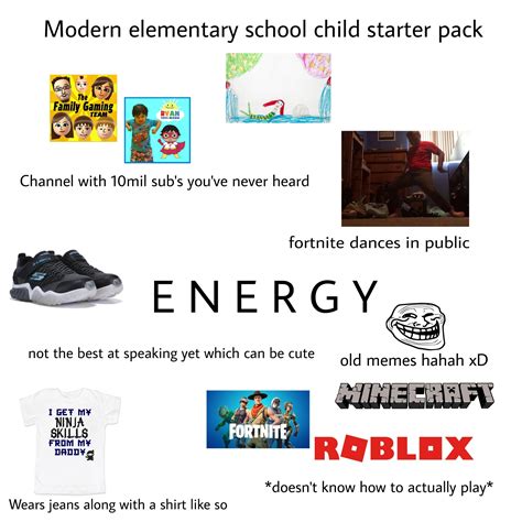 Funny Starterpack Meme Modern Elementary School Child Starter Pack
