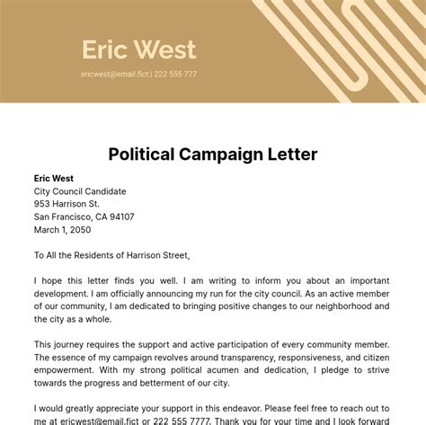 Free Campaign Letter Templates And Examples Edit Online And Download