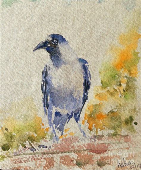 The Crow In Spring Painting By Asha Sudhaker Shenoy Fine Art America