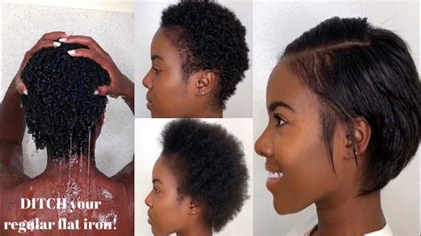 how to wash blow dry straighten super short natural hair [video] black hair information