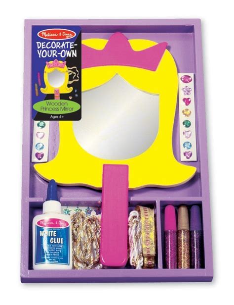 Melissa And Doug Wooden Princess Large Mirror Decorate Your Own Dyo