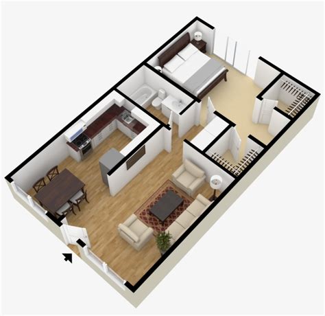 Small House Plans Under 500 Sq Ft 3d