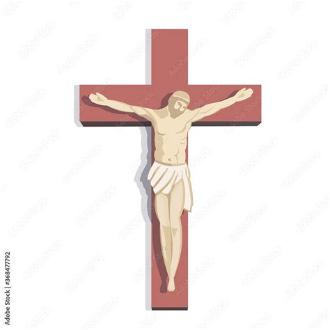 Jesus On The Cross Cartoon Vector Illustration Stock Vector Adobe Stock