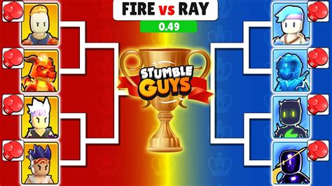 Fire Vs Ray Skins 049 Beta 🥊 Punch Emote 🏆 Stumble Guys Cup Youtube