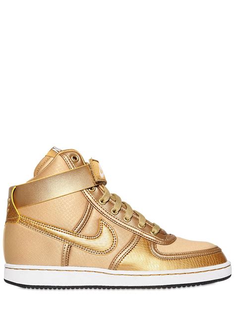 Nike Vandal High Top Sneakers In Gold Metallic For Men