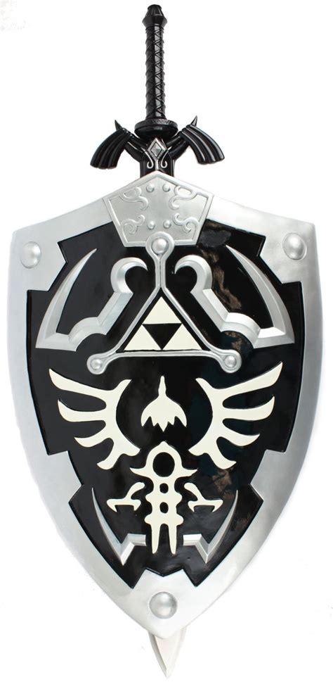 dark link hylian zelda shield full size and black master sword set martial arts