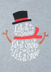 Christmas Plus Size Let It Snow Snowman Baseball T Shirt