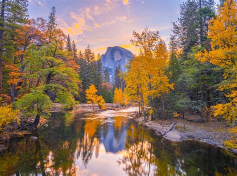 Yosemite Np Autumn Half Dome Reflections Sentinel Bridge M Flickr