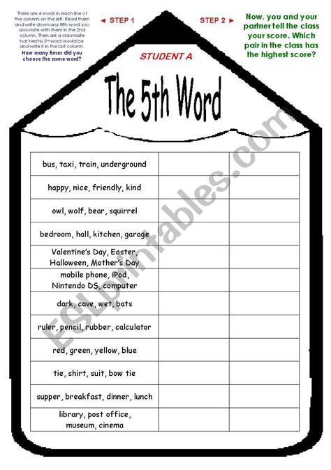 The Th Word Vocabulary Game Word Association Activity Fun Classroom Competition Fully