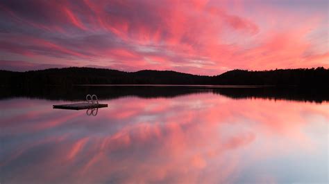 wallpaper lake 4k hd wallpaper sea pink sunset sunrise reflection sky clouds water os 864