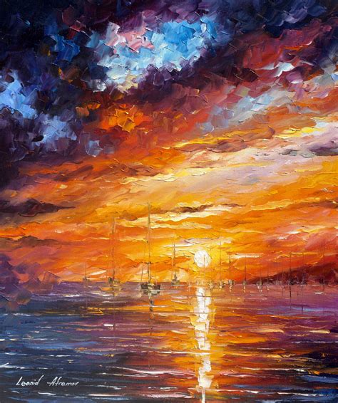 Blue, tropical sea and beach. ACROSS THE OCEAN Painting directly by the Artist