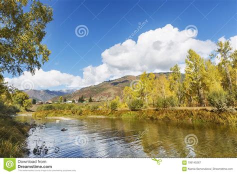 Koksan River Mountain Altai Landscape Stock Image Image Of Season