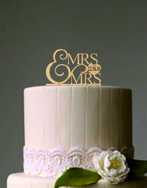 Mrs And Mrs Wedding Cake Topper Same Sex Wedding Cake Topper