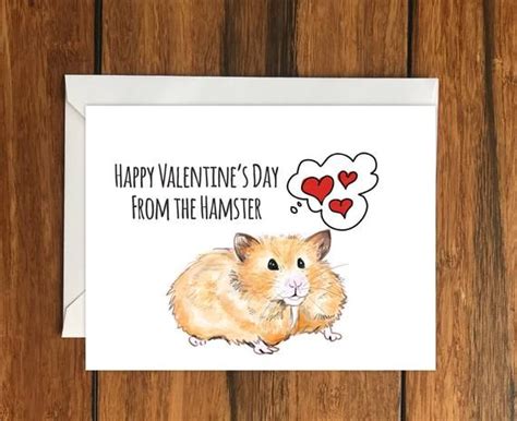 Happy Valentines Day From The Hamster Greeting Card A6 One Card And