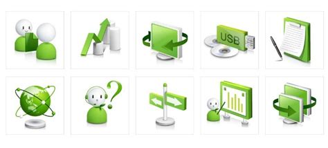 Free Green Business Icons Vector Titanui