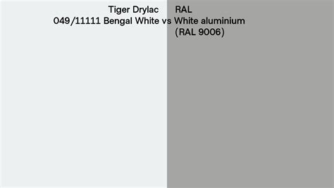 Tiger Drylac 049 11111 Bengal White Vs RAL White Aluminium RAL 9006