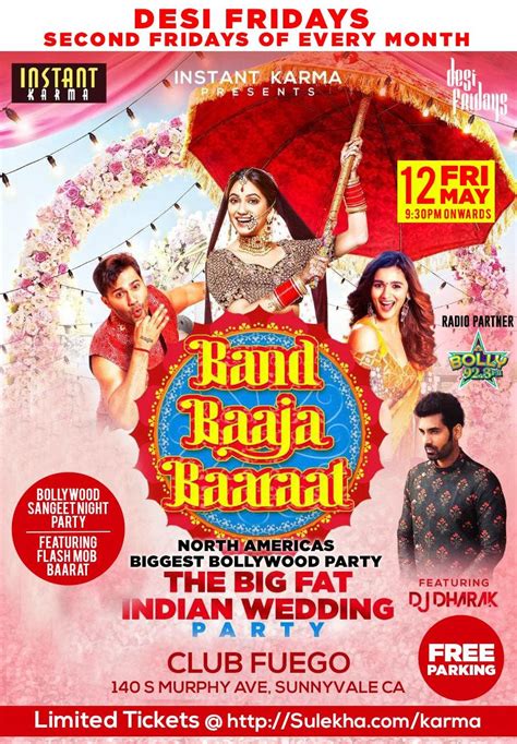 May 12 Bollywood Party Band Baaja Baarat Bollywood Sangeet Party