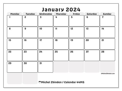 Calendar January 2024 44 Michel Zbinden En