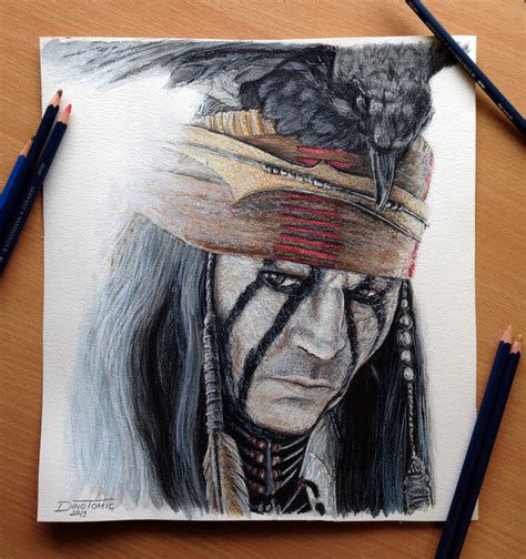 The Lone Ranger Tonto Color Pencil Drawing By Atomiccircus On Deviantart
