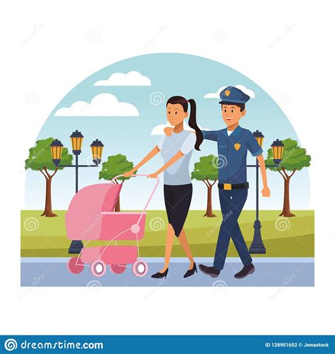 City Police Officer On Duty Cartoon Vector Illustration Cartoondealer