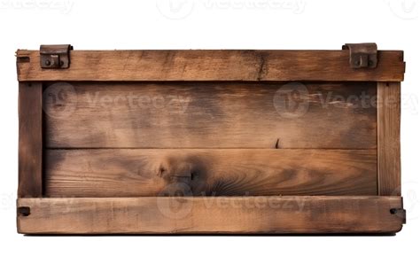 Empty Wooden Plank Signboard On Transparent Background Generative Ai