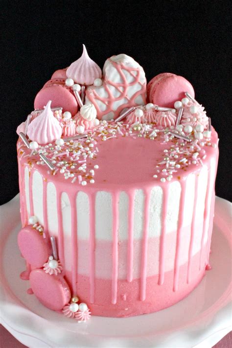 Love And Confections Pink Ombré Drip Layer Cake