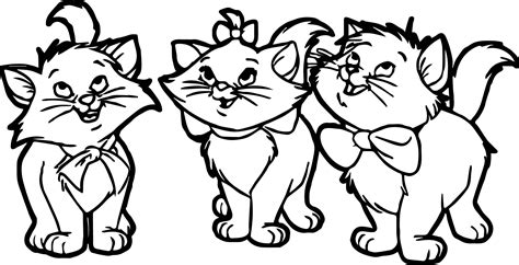 Nice Three Small Disney The Aristocats Coloring Page Mermaid Coloring Pages Cartoon Coloring