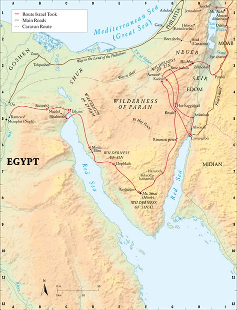 Old Testament Map Of Canaan And Egypt