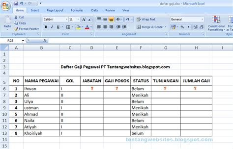 Contoh Daftar Gaji Karyawan Excel Cara Kira Gaji Pekerja Guna Excel
