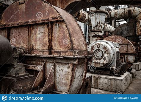 Abandoned Factory And Steam Pipeline Stock Image Image Of Inside