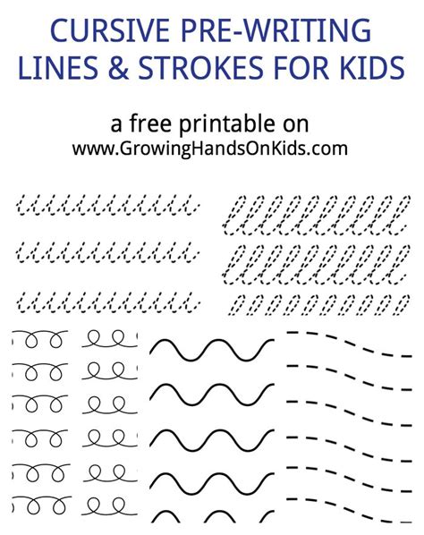 Here is just an example of a type. Cursive Pre-Writing Lines & Strokes For Kids Printable ...