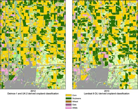 Summer 2012 Left And 2013 Right Usdanass Cropland Data Layer Cdl