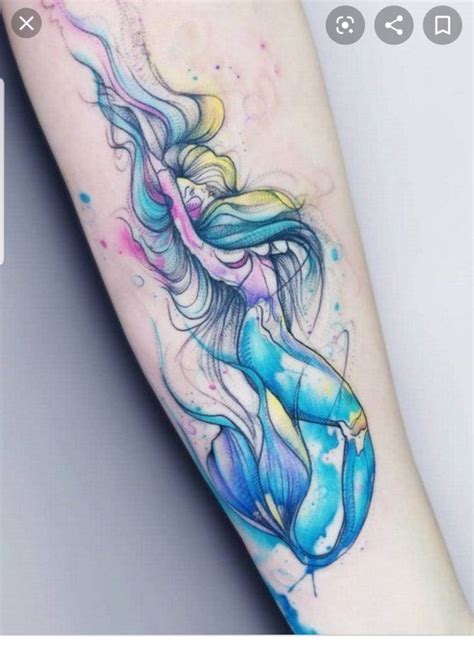 Pin By Sara Pieratt On Mermaid Tatoo Watercolor Mermaid Tattoo
