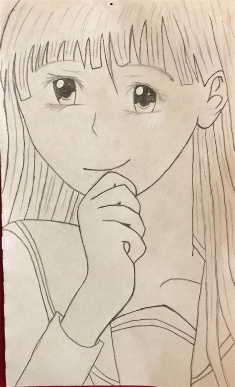 One Of My First Attempts To Draw An Anime Character Let Me Know What