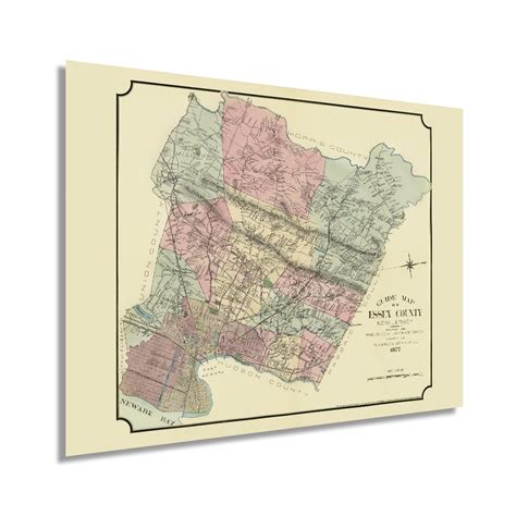 Buy Historix Vintage 1877 Essex County New Jersey Map 18x24 Inch
