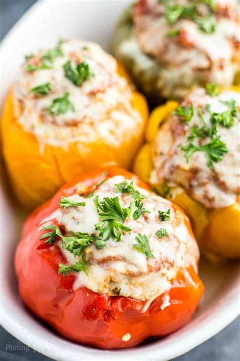 Instant Pot Turkey Stuffed Bell Peppers Ketolow Carb Plating Pixels