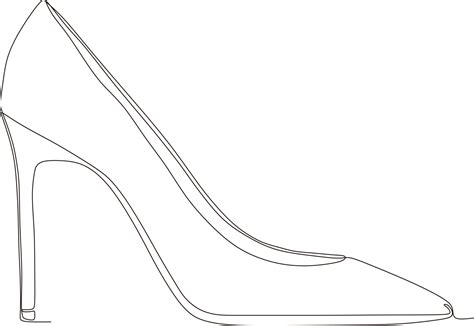 Continuous Line Art Drawing Of Women S Sandals With High Heels In Black