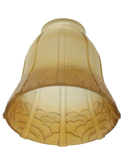 Antique Glass Lamp Shades Decorative Amber Glass Bell Shade With 2 1 4