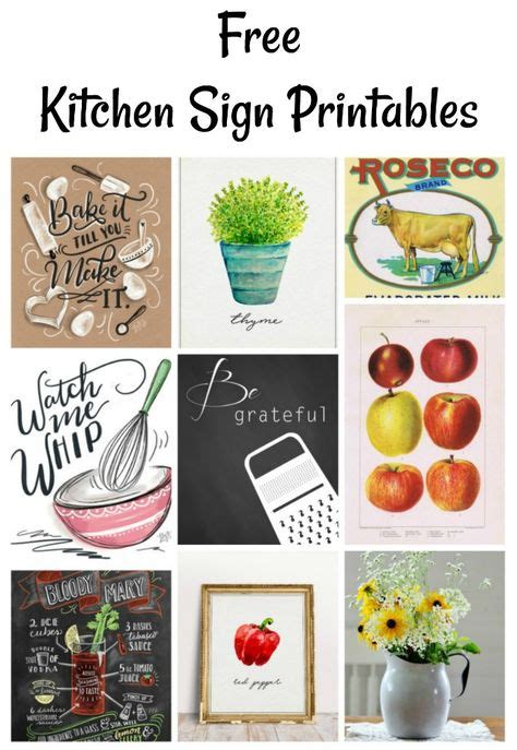 Free Instant Artwork Kitchen Signs Printables Printable Kitchen Signs