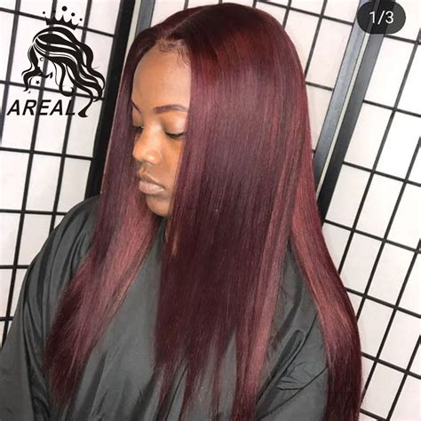 Buy 99j Red Full Lace Human Hair Wigs For Black Women